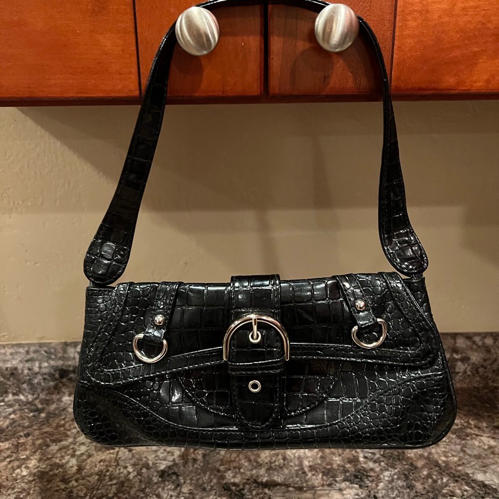 Brand New Black Leather Sophie Martin Alligator Small Purse